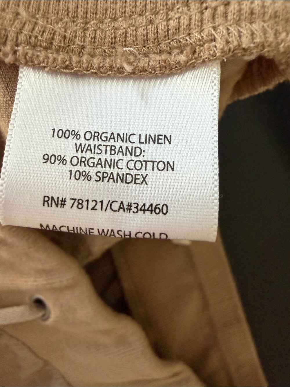 Eileen Fisher Organic Linen Wide Leg Pants Size Small Neutral Tan - Picture 10 of 10